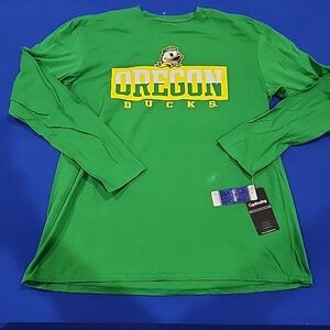 Oregon Ducks Long (XL) Sleeve Shirt Mens Captivating GREEN LS NCAA Football